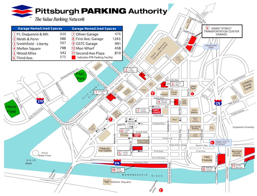 Downtown Pittsburgh Parking Garages
